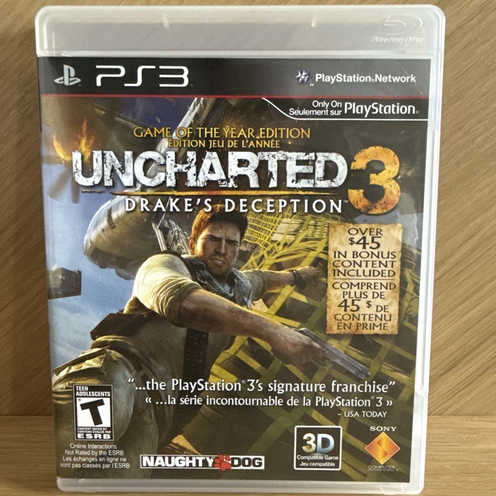 Uncharted 3:Drake's Deception (PlayStation 3,‎ 2011) Tested & Works